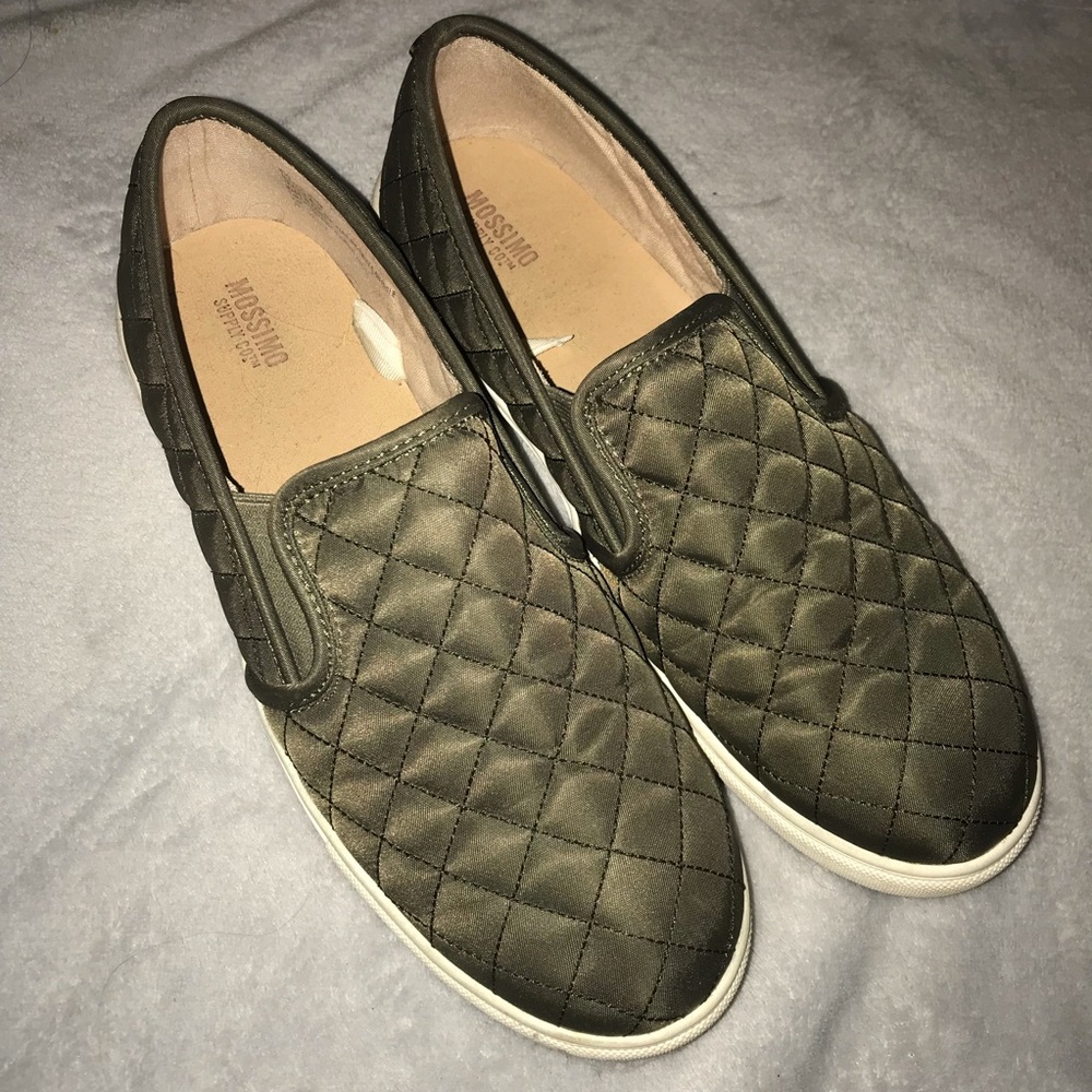 forest green slip ons